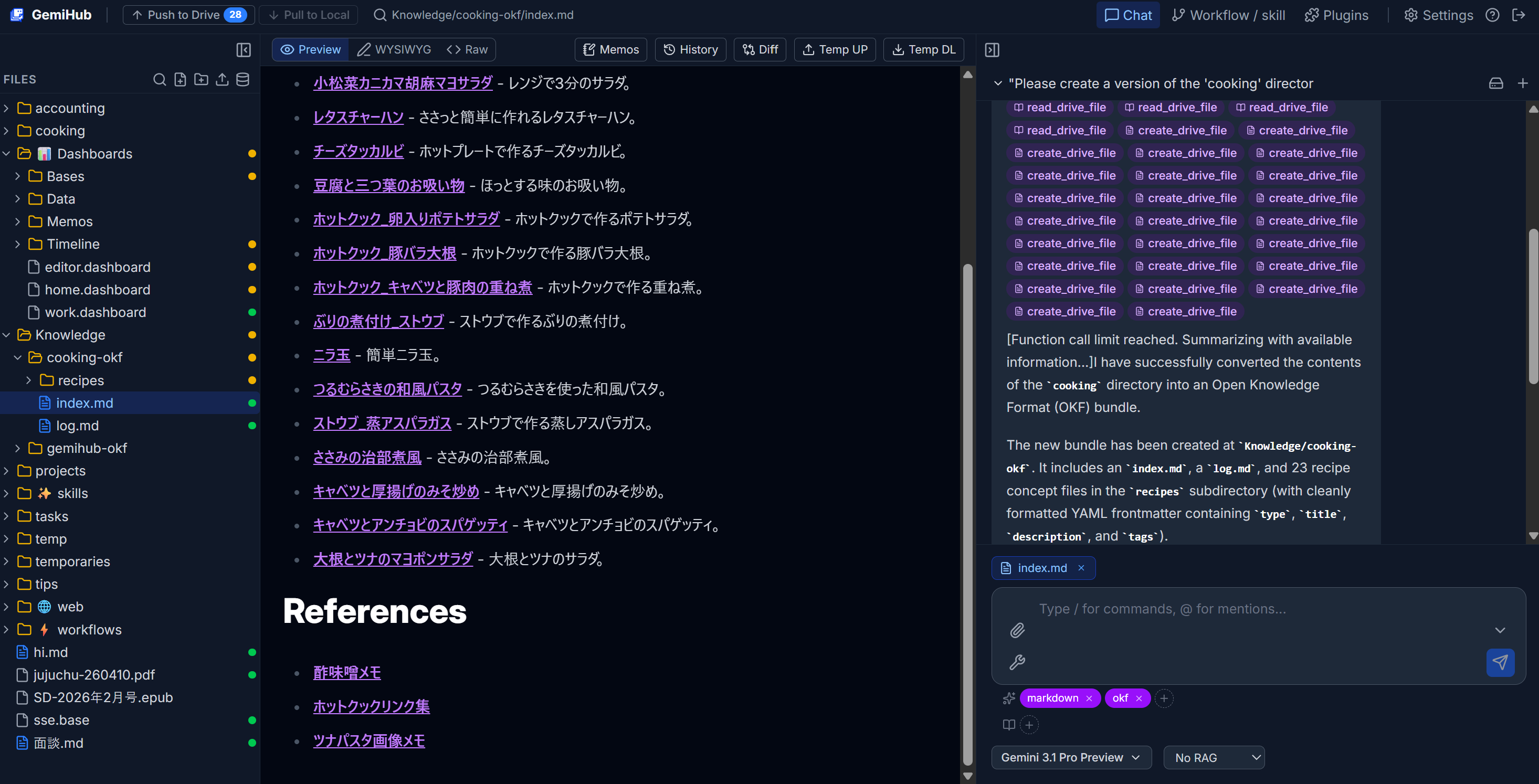 AI converting a folder into an OKF bundle